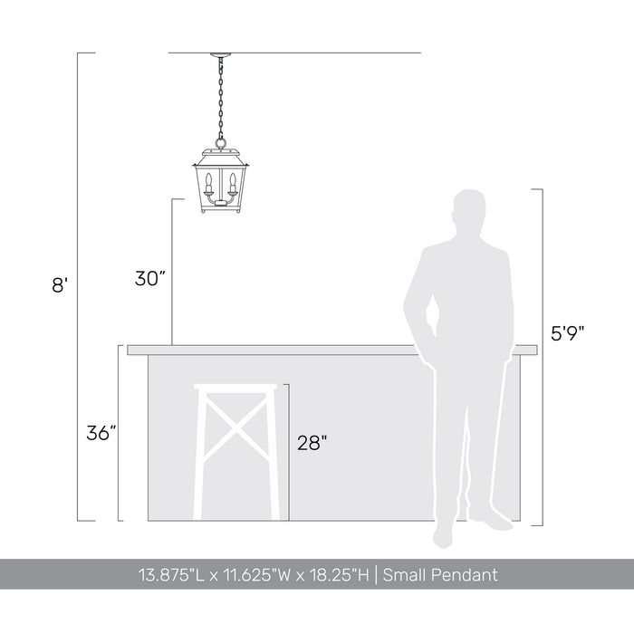 Golden - 0804-M2L AI - Two Light Mini Pendant - Abingdon - Antique Ivory