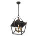 Golden - 0888-3P ABI - Three Light Pendant - Christoff - Antique Black Iron