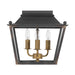 Golden - 0888-FM ABI - Three Light Flush Mount - Christoff - Antique Black Iron