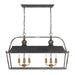 Golden - 0888-LP ABI - Eight Light Linear Pendant - Christoff - Antique Black Iron