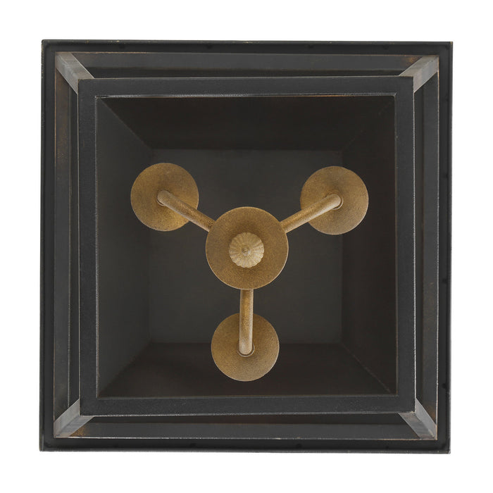 Golden - 0888-SF ABI - Three Light Semi-Flush Mount - Christoff - Antique Black Iron
