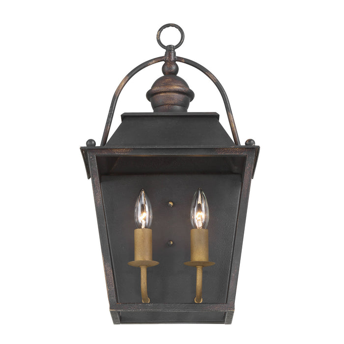Golden - 0888-WSC ABI - Two Light Wall Sconce - Christoff - Antique Black Iron