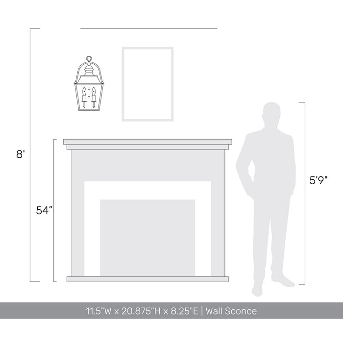 Golden - 0888-WSC ABI - Two Light Wall Sconce - Christoff - Antique Black Iron