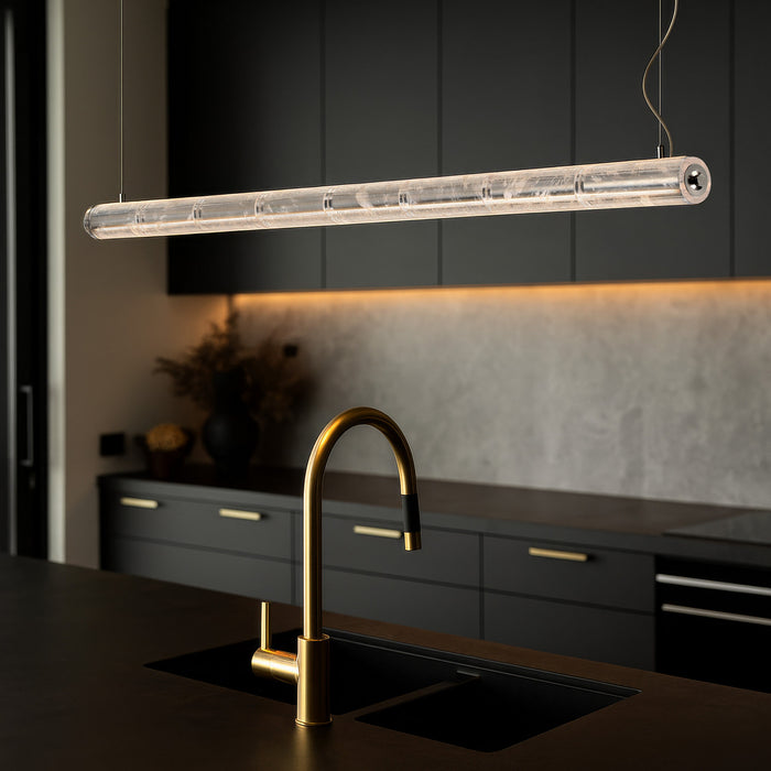 Golden - 3726-LP64 PN-CY - LED Linear Pendant - Crystallo - Polished Nickel