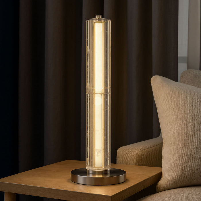 Golden - 3726-TL18 PN-CY - LED Table Lamp - Crystallo - Polished Nickel