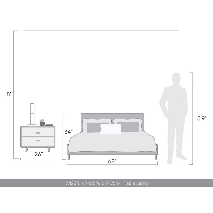 Golden - 3726-TL18 PN-CY - LED Table Lamp - Crystallo - Polished Nickel