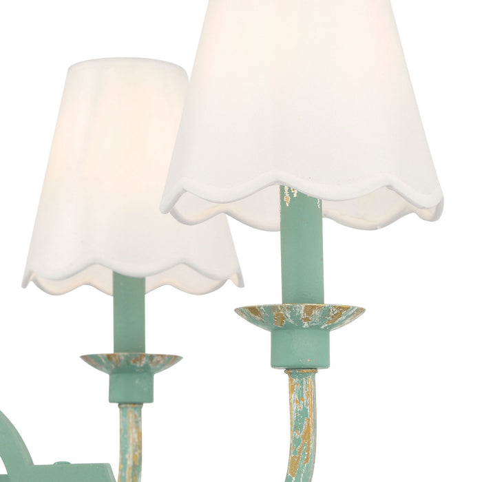 Golden - 7008-6 TEAL-WY - Six Light Chandelier - Cheshire - Antique Teal