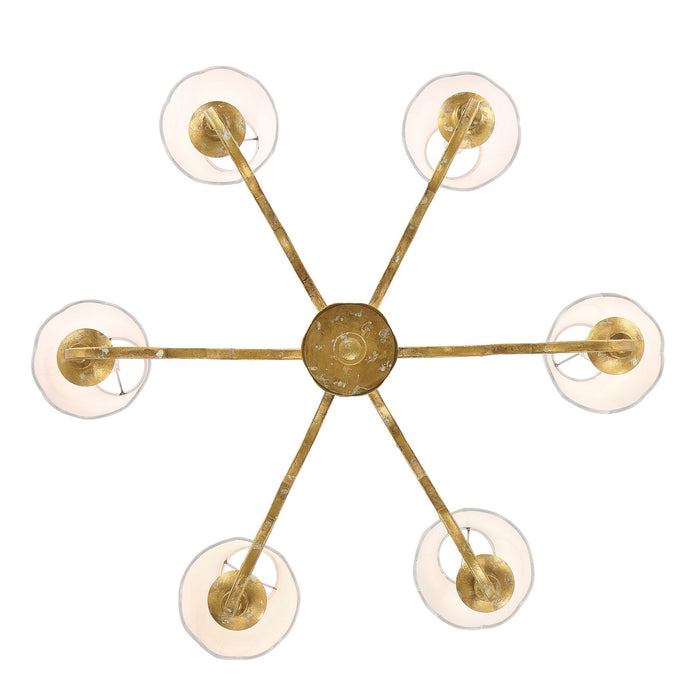 Golden - 7008-6 VG-WY - Six Light Chandelier - Cheshire - Vintage Gold