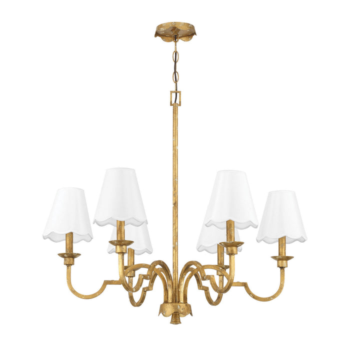 Golden - 7008-6 VG-WY - Six Light Chandelier - Cheshire - Vintage Gold