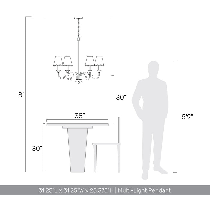 Golden - 7008-6 VG-WY - Six Light Chandelier - Cheshire - Vintage Gold