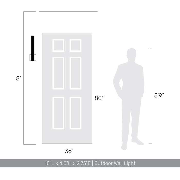 Golden - 8432-OWL18 SGY - LED Outdoor Wall Mount - Enso - Smooth Gray