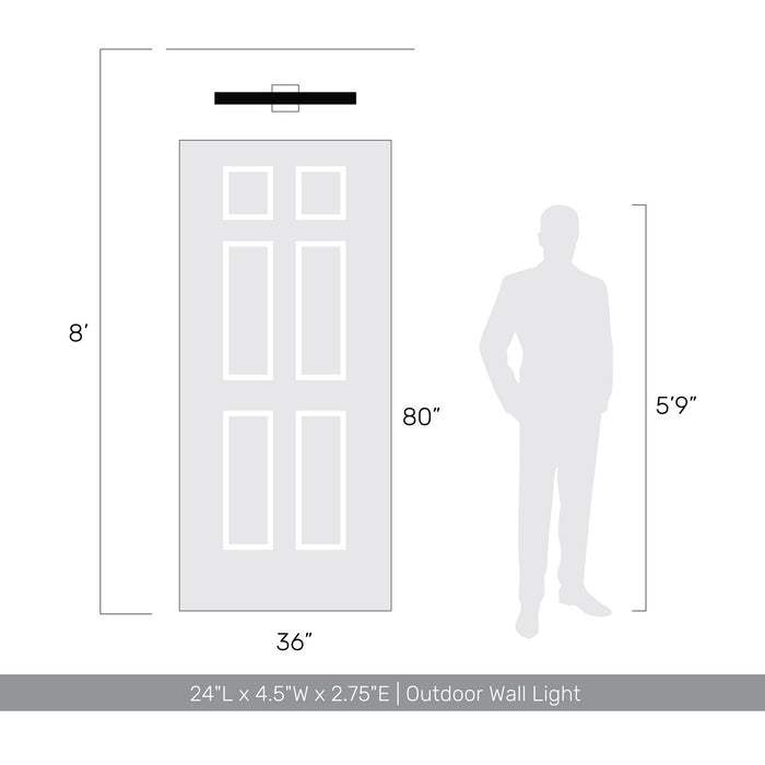 Golden - 8432-OWL24 SGY - LED Outdoor Wall Mount - Enso - Smooth Gray