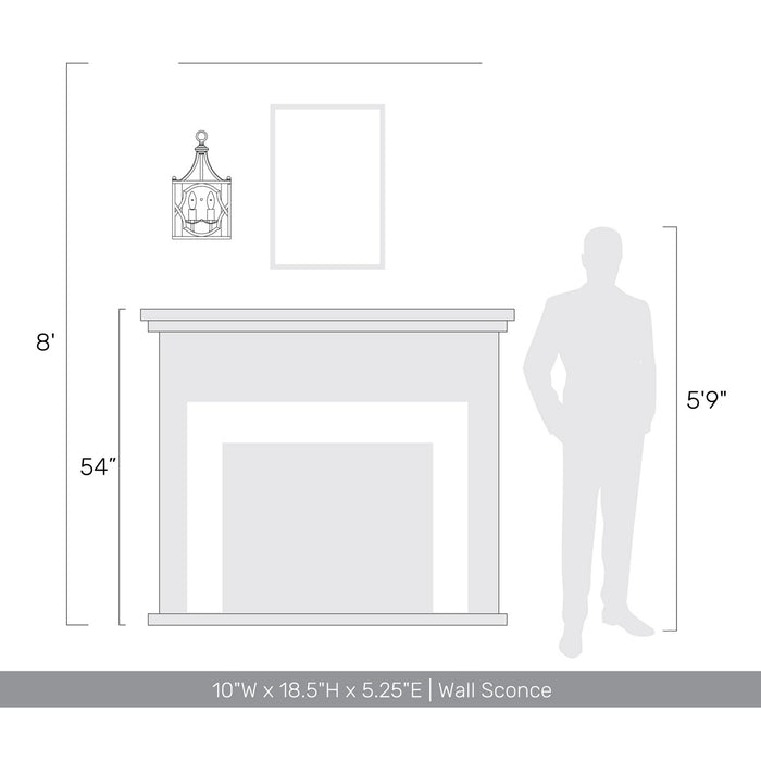 Golden - 0885-2W AI - Two Light Wall Sconce - Laurent - Antique Ivory