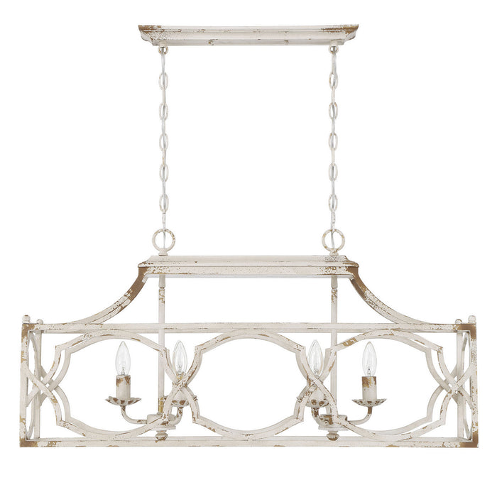 Golden - 0885-LP AI - Six Light Linear Pendant - Laurent - Antique Ivory