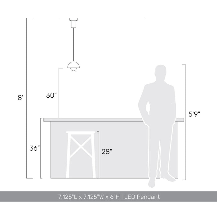 Golden - 1816-1S SNW-CPR - LED Pendant - Vintra - Sand White
