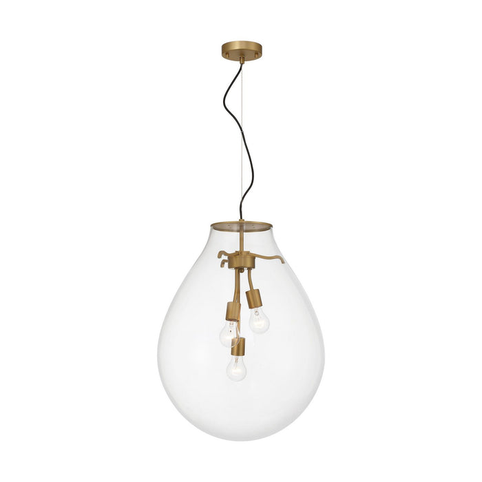 Golden - 2088-20P BCB-CLR - Three Light Pendant - Drop - Brushed Champagne Brass