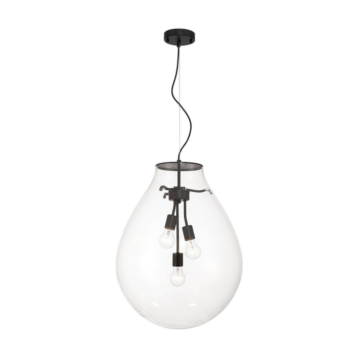 Golden - 2088-20P BLK-CLR - Three Light Pendant - Drop - Matte Black
