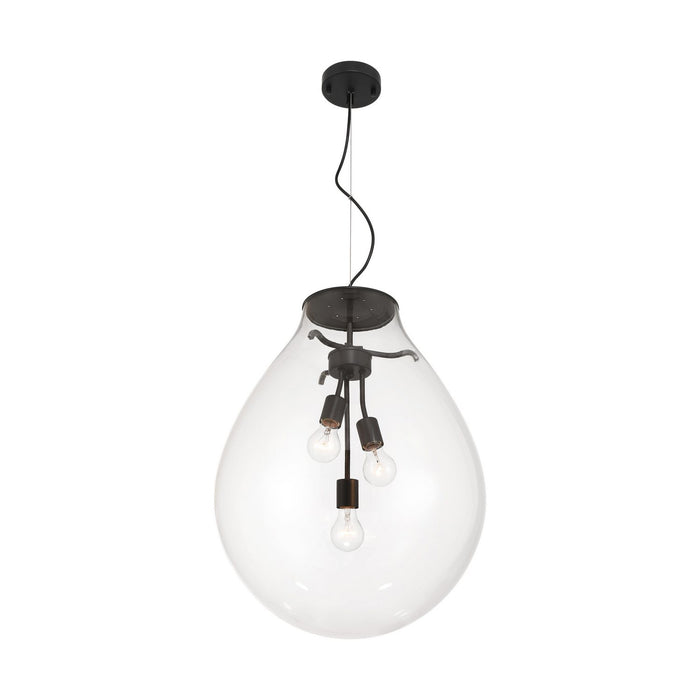 Golden - 2088-20P BLK-CLR - Three Light Pendant - Drop - Matte Black