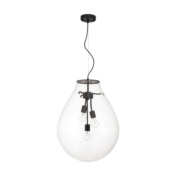 Golden - 2088-20P BLK-CLR - Three Light Pendant - Drop - Matte Black