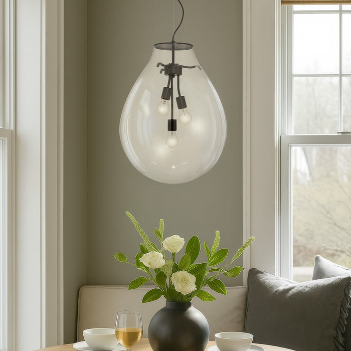 Golden - 2088-20P BLK-CLR - Three Light Pendant - Drop - Matte Black