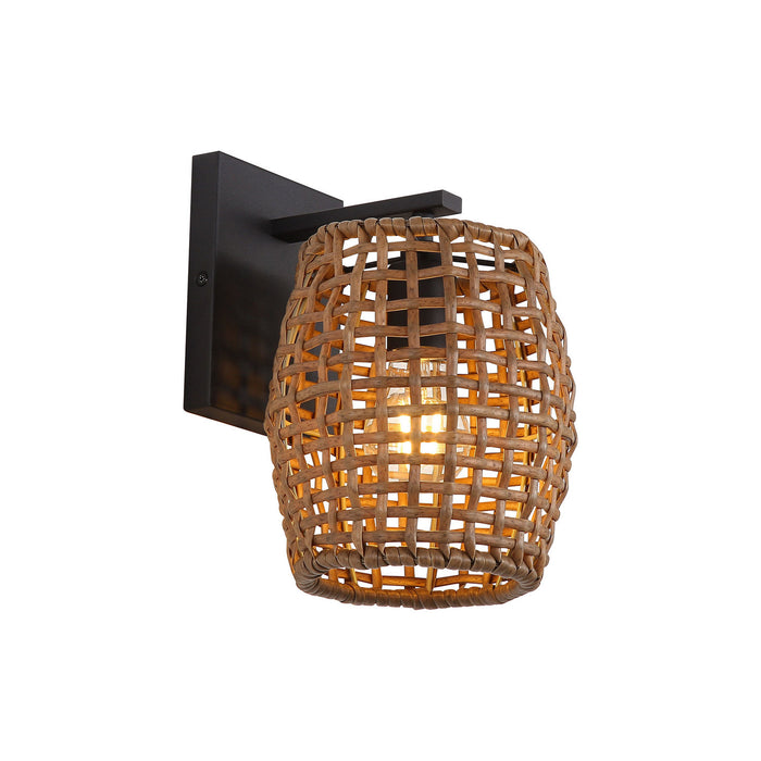 Golden - 3000-1W NB-MAW - One Light Wall Sconce - Weavelight - Natural Black