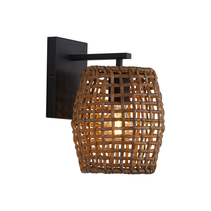 Golden - 3000-1W NB-MAW - One Light Wall Sconce - Weavelight - Natural Black