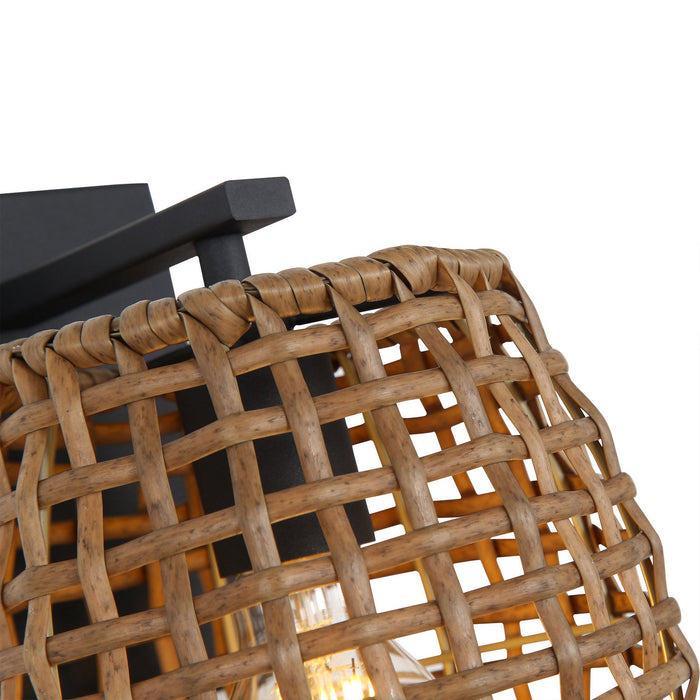 Golden - 3000-1W NB-MAW - One Light Wall Sconce - Weavelight - Natural Black