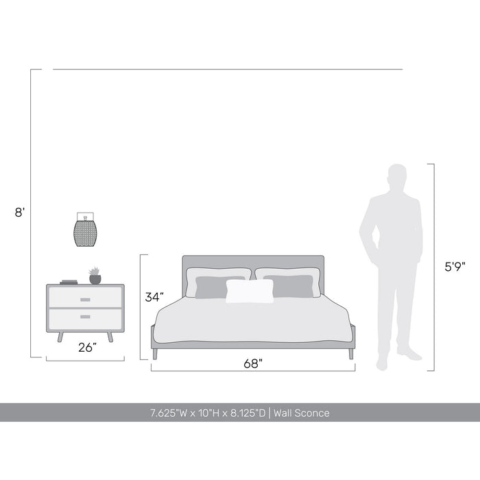 Golden - 3000-1W NB-MAW - One Light Wall Sconce - Weavelight - Natural Black