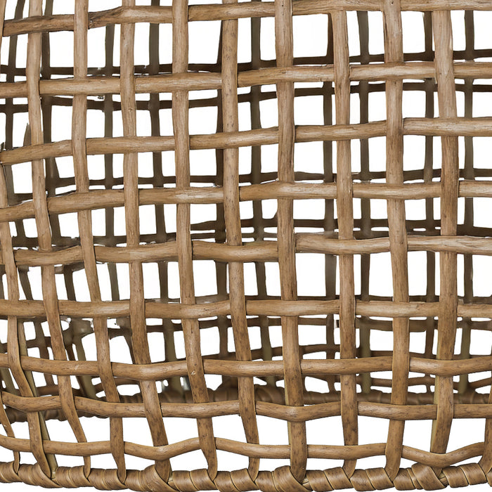 Golden - 3000-3SF NB-MAW - Three Light Semi-Flush Mount - Weavelight - Natural Black