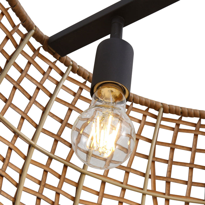 Golden - 3000-5P NB-MAW - Five Light Pendant - Weavelight - Natural Black