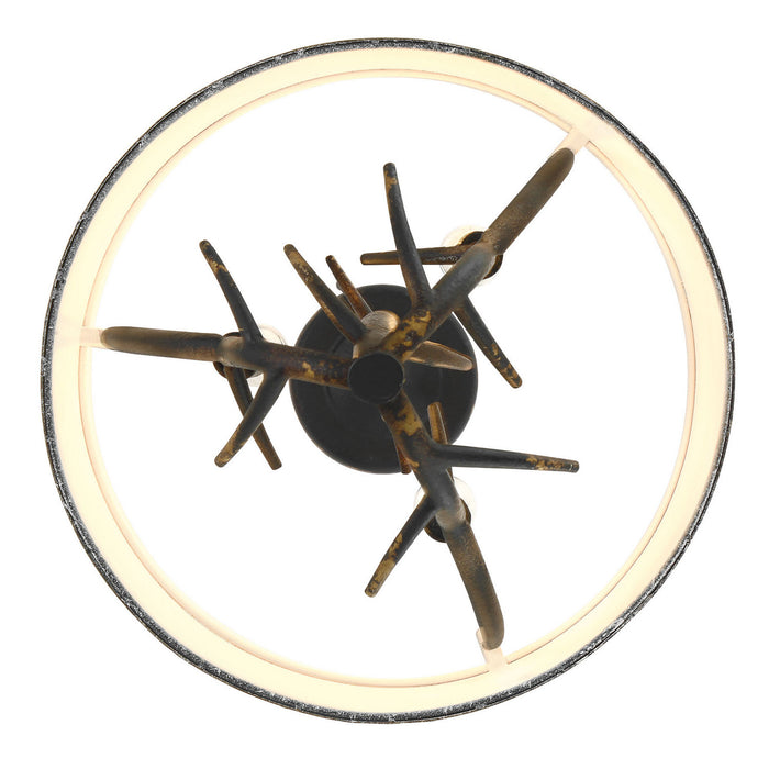 Golden - 4500-3P ABI - Three Light Pendant - Arboreal - Antique Black Iron