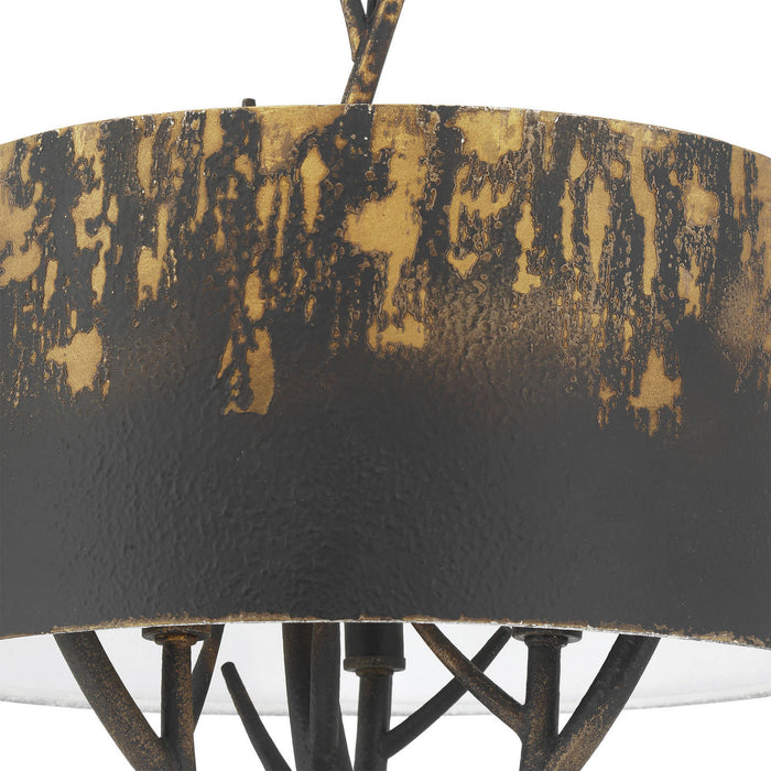 Golden - 4500-3P ABI - Three Light Pendant - Arboreal - Antique Black Iron