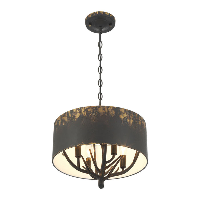 Golden - 4500-4P ABI - Four Light Pendant - Arboreal - Antique Black Iron