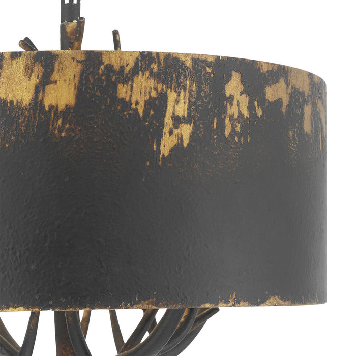 Golden - 4500-4P ABI - Four Light Pendant - Arboreal - Antique Black Iron