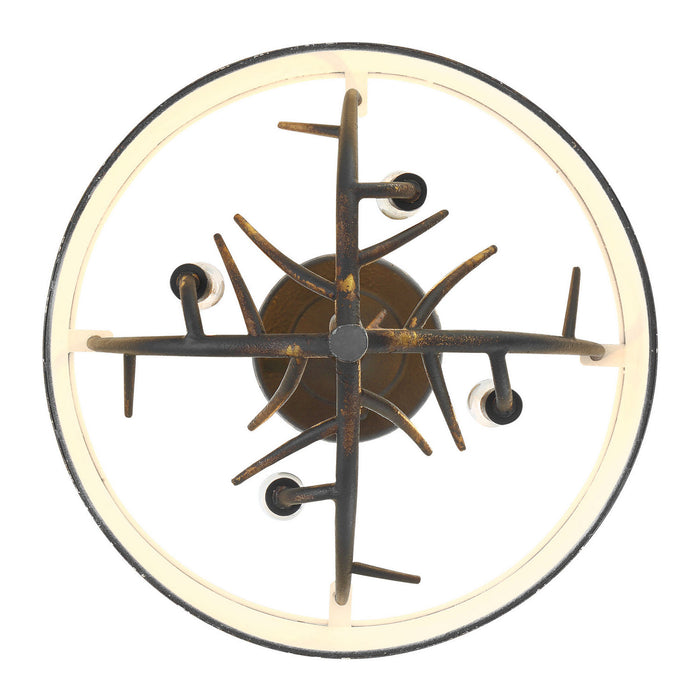 Golden - 4500-4SF ABI - Four Light Semi-Flush Mount - Arboreal - Antique Black Iron