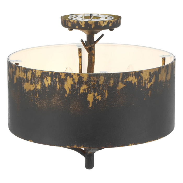 Golden - 4500-4SF ABI - Four Light Semi-Flush Mount - Arboreal - Antique Black Iron