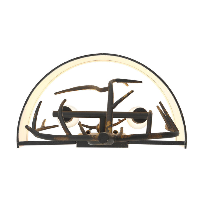 Golden - 4500-WSC ABI - Two Light Wall Sconce - Arboreal - Antique Black Iron