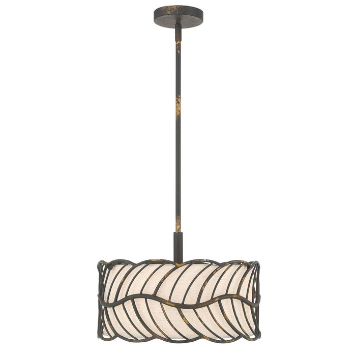 Golden - 4501-3P ABI - Three Light Pendant - Simbolo - Antique Black Iron