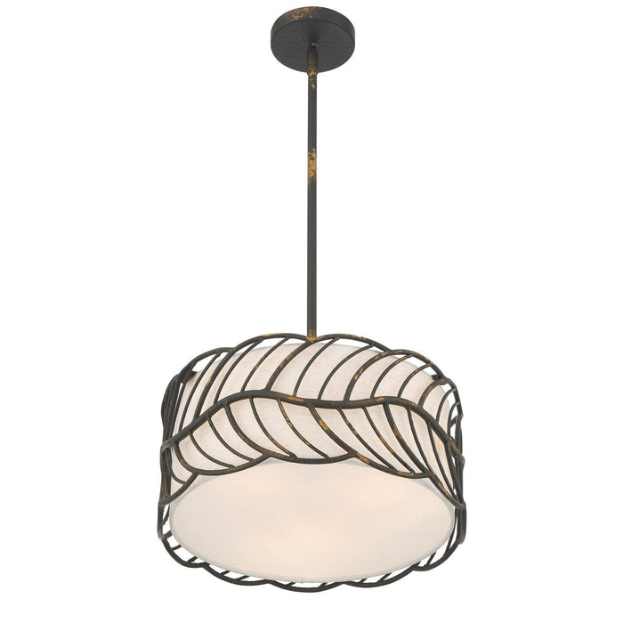 Golden - 4501-3P ABI - Three Light Pendant - Simbolo - Antique Black Iron