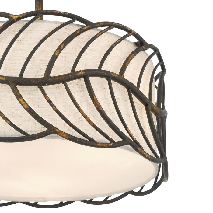 Golden - 4501-3P ABI - Three Light Pendant - Simbolo - Antique Black Iron