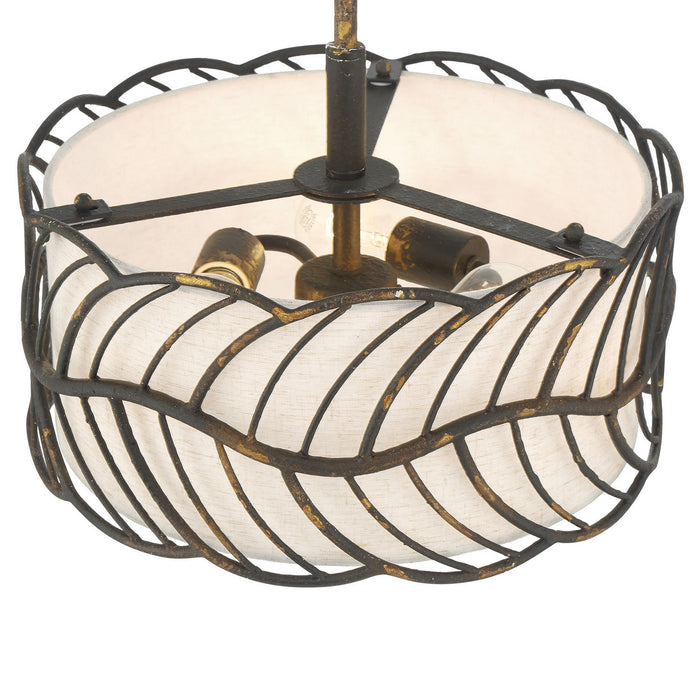 Golden - 4501-3P ABI - Three Light Pendant - Simbolo - Antique Black Iron