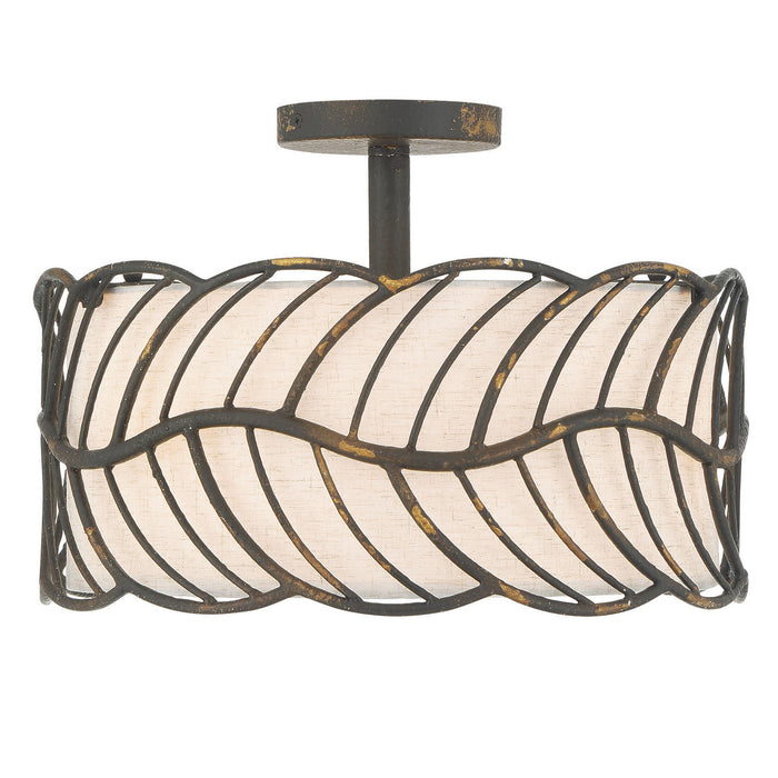 Golden - 4501-3SF ABI - Three Light Semi-Flush Mount - Simbolo - Antique Black Iron