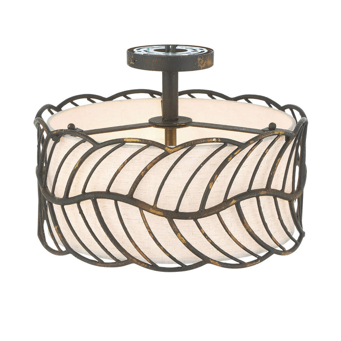 Golden - 4501-3SF ABI - Three Light Semi-Flush Mount - Simbolo - Antique Black Iron