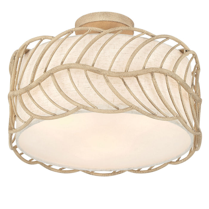 Golden - 4501-3SF AM - Three Light Semi-Flush Mount - Simbolo - Almond