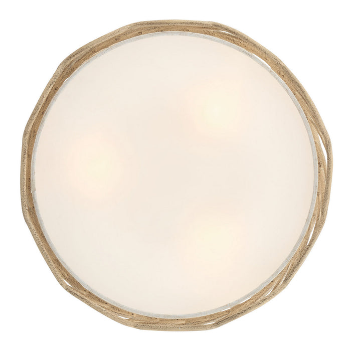 Golden - 4501-3SF AM - Three Light Semi-Flush Mount - Simbolo - Almond