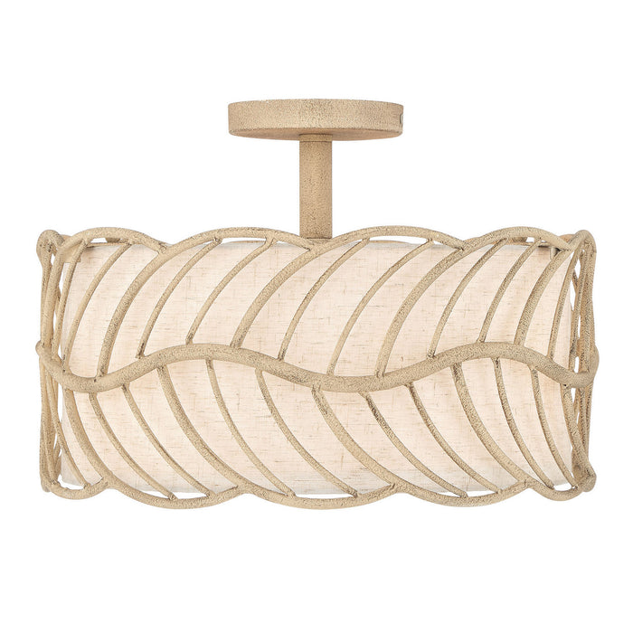 Golden - 4501-3SF AM - Three Light Semi-Flush Mount - Simbolo - Almond