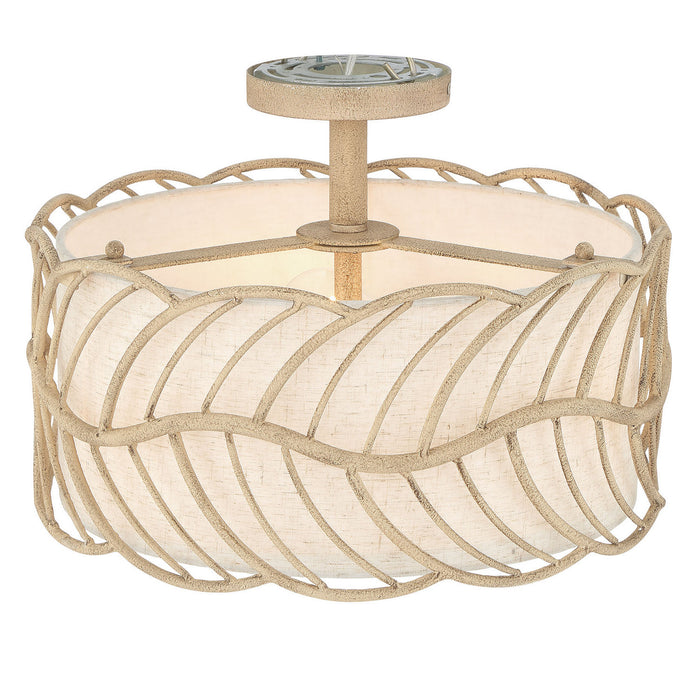 Golden - 4501-3SF AM - Three Light Semi-Flush Mount - Simbolo - Almond