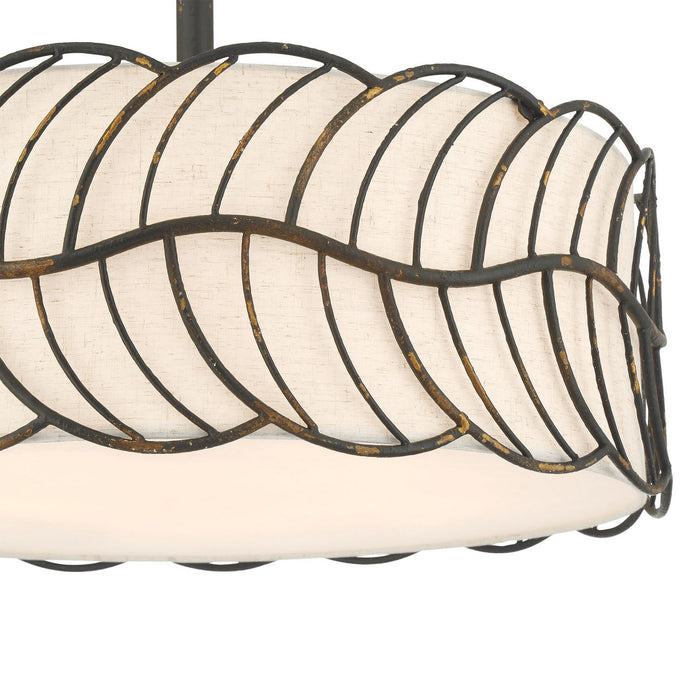 Golden - 4501-5P ABI - Five Light Pendant - Simbolo - Antique Black Iron