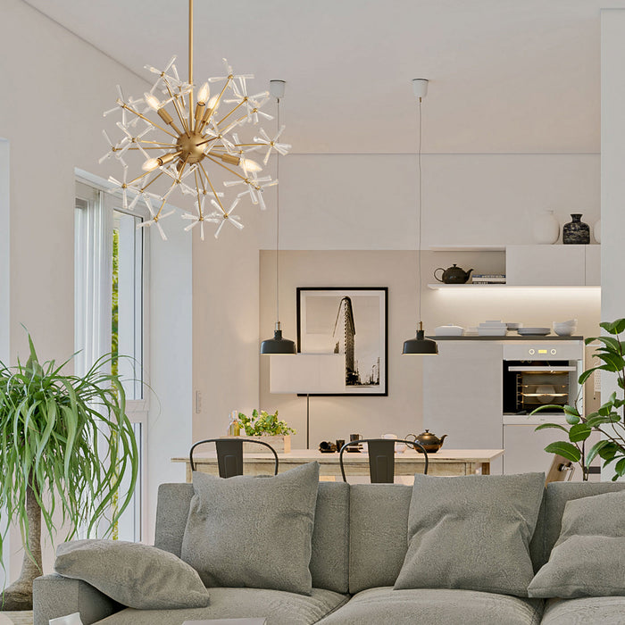 Golden - 4502-24 GLD - Six Light Pendant - Dandelion - Matte Gold