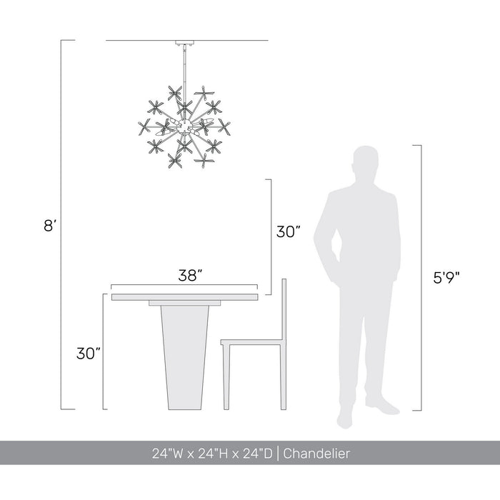 Golden - 4502-24 GLD - Six Light Pendant - Dandelion - Matte Gold